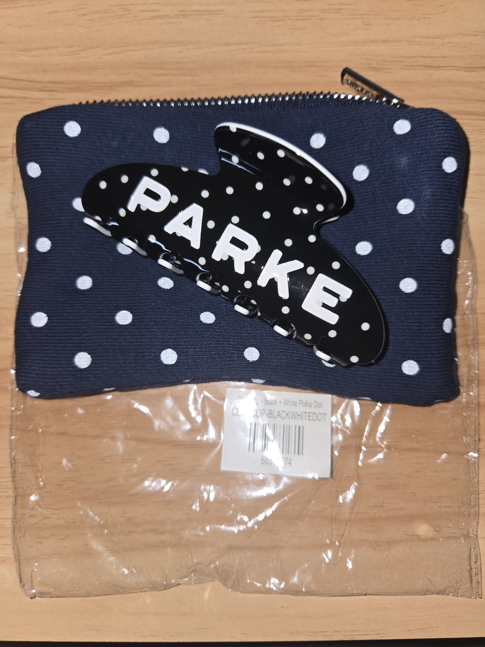 Parke Claw Clip Black Polka Dot